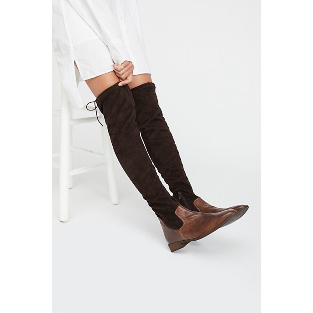 Free People Brown Bicoastal Over The Knee Boot